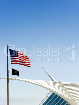 US flag and the Calatrava.
