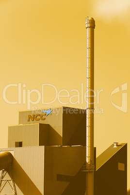Industrial plant in yellow morning