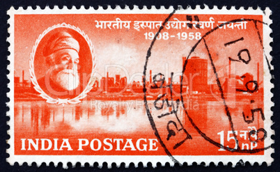 Postage stamp India 1958 Jamsetji Nusserwanji Tata