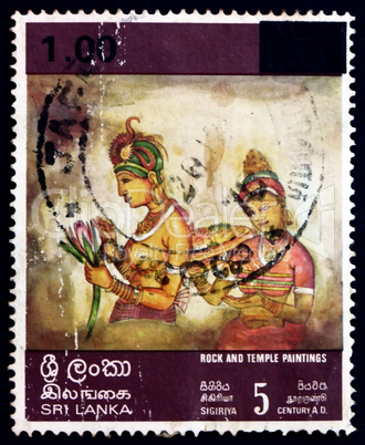 Postage stamp Sri Lanka 1978 Women Holding Lotus