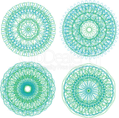 Colorful ethnicity round ornament set, with ornate pattern for print
