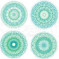 Colorful ethnicity round ornament set, with ornate pattern for print