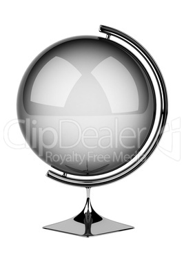 Empty silver globe