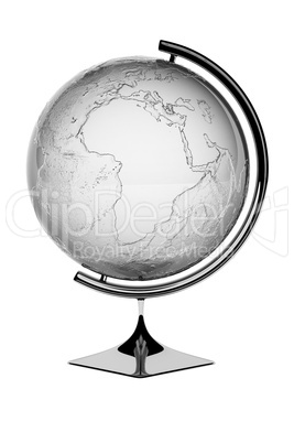 Silver Globe showing Africa and mid