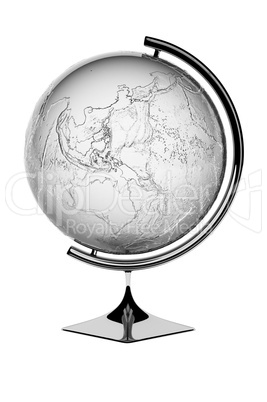 Silver Globe showing Australia and