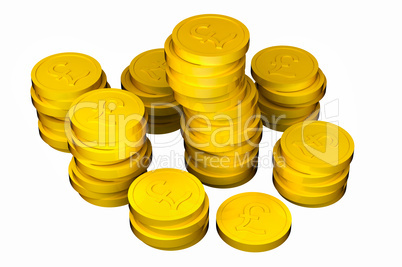 Pile of pound gold coins