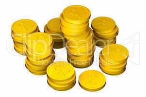 Pile of pound gold coins