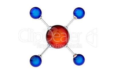CH4 or methane gas molecule model