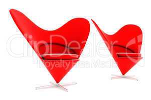 Heart shaped red chairs