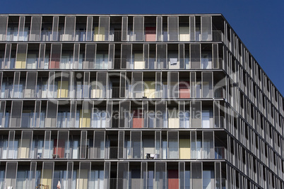 Colourful student hostel high-rise