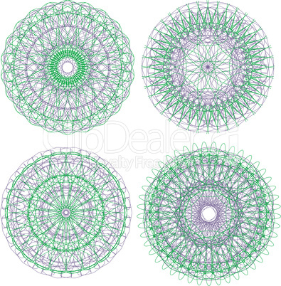 pattern set for currency, certificate or diplomas