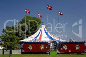 Circus tent and carriages