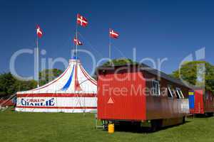 Circus tent and carriages