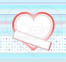 Valentines day card with heart and blank frame