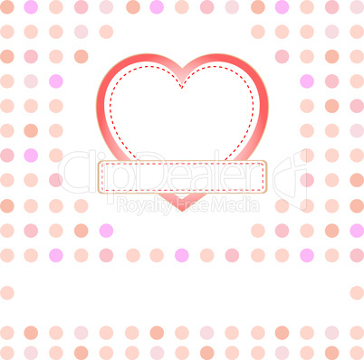 Heart from paper Valentines day card background