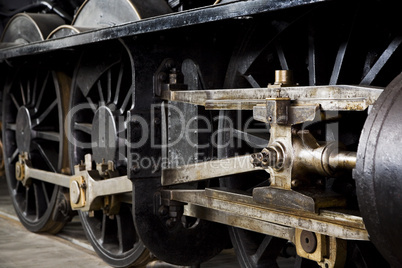 Mechanical detail of an old steam l