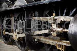 Mechanical detail of an old steam l