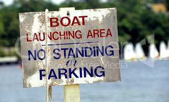 Sign: Boat Launching Area