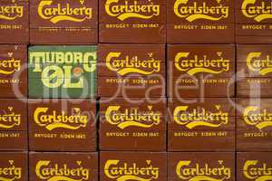 Old beer crates at Carlsberg Visito