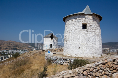 Old windmills in Bodrum and Gumbet,
