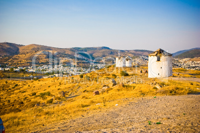 Old windmills in Bodrum and Gumbet,