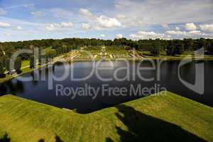 View to the baroque style garden at