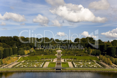 View to the baroque style garden at