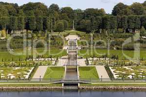 View to the baroque style garden at