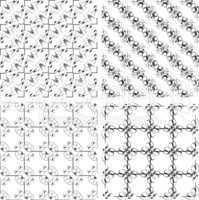 Set of monochrome geometric seamless patterns, backgrounds collection