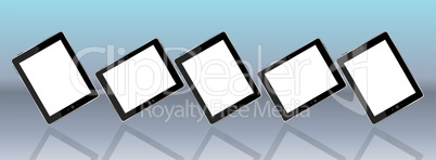 Tablet pc set on background