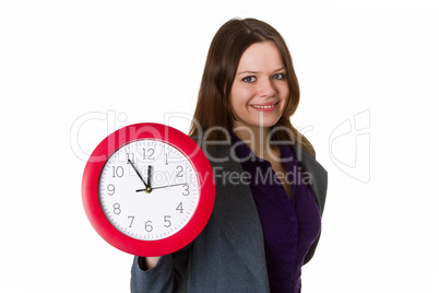 Frau mit roter Uhr