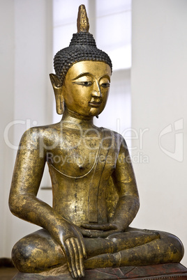 Buddha statue in earth touching ges