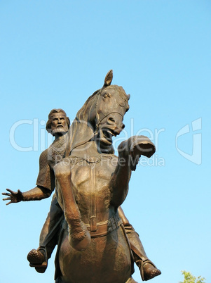 Statue of rider on horseback