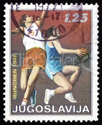 Postage stamp Yugoslavia 1972 Basketball, Olympic Games, Munich