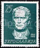 Postage stamp Yugoslavia 1962 Marshal Tito by Augustincic