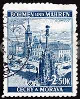 Postage stamp Czechoslovakia 1939 Town Square, Olomouc
