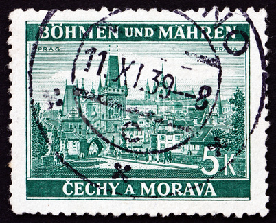 Postage stamp Czechoslovakia 1939 View of Prague