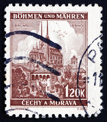 Postage stamp Czechoslovakia 1939 Cathedral at Brno