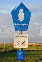 Schild Nationalpark Niedersächsisches Wattenmeer