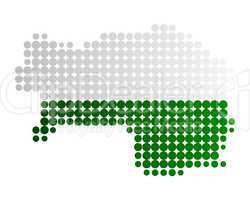 Karte und Fahne der Steiermark