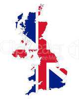 Karte und Fahne von Großbritannien