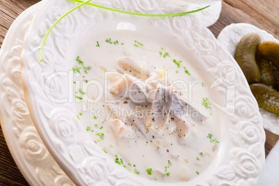 herring with potato and cream