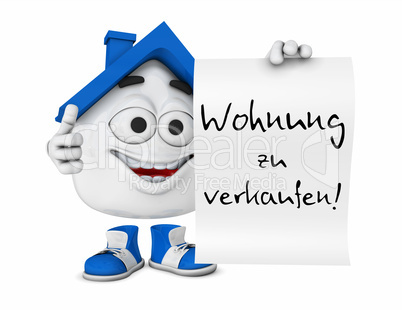 Kleines 3D Haus Blau - Wohnung zu verkaufen!