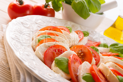 tomato with mozzarella cheese