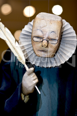 Old clergyman theatre puppet