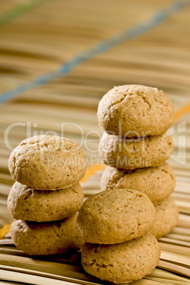 Piles of small Christmas biscuits