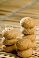 Piles of small Christmas biscuits