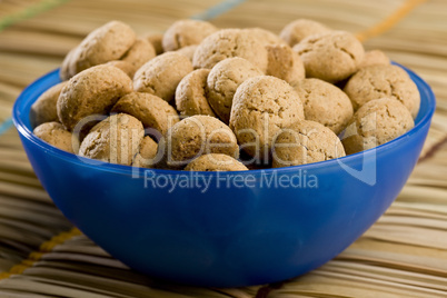 Bowl of small Christmas biscuits