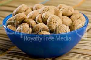 Bowl of small Christmas biscuits