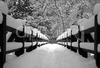 SNOW-COVERED FOOTBRIDGE